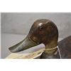 Image 2 : Antique hand carved wooden duck decoy with glass eyes, 12 1/2" in length and 6" high