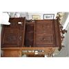 Image 1 : Large antique beautiful carved French court cupboard featuring two carp panelled doors and base and 