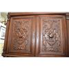 Image 2 : Large antique beautiful carved French court cupboard featuring two carp panelled doors and base and 