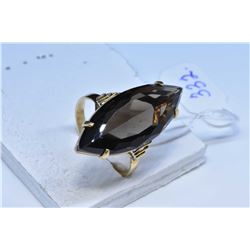 14kt yellow gold and smoky quartz gemstone ring