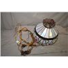 Image 1 : Hanging leaded glass lamp fixture 16" in diameter