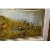 Image 2 : Framed oil on canvas painting of a homestead beside a creek, signed by artist Bennett, 24" X 20"