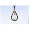 Image 1 : Ladies 10kt yellow gold pendant set with tear shaped opal drop on a 10kt yellow gold 20" neck chain