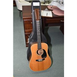 Martin twelve string D12-28 acoustic guitar, serial No. 354963 with hard case, see photos for condit