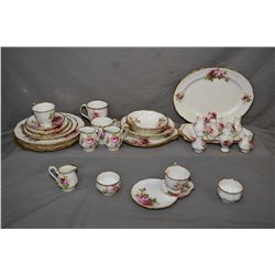 Selection of Royal Albert "American Beauty " china, including serving pieces, tea cups, saucers, sha