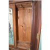 Image 2 : Antique Victorian mahogany wardrobe with four drawer base, two door and a center mirrored panel upp