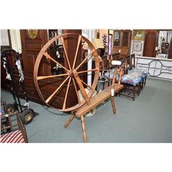 Antique walking wheel with original spindle and bobbin