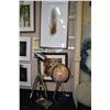 Image 1 : Collection of new showhome decor items including adjustable tri-pod table/desk lamp, globe on stand,