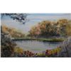 Image 1 : Framed original watercolour painting of a fall pond scene signed by artist Al Devrito, 15" X 21"