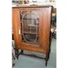 Image 1 : Refractory style antique quarter cut oak single drawer, single door china cabinet