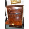 Image 2 : Antique flame mahogany beidermeir secretaire with oak secondary woods, one exposed drawer, two cupbo