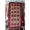 Image 1 : 100% Iranian wool Valouch area carpet with overall geometric design, wide border, cream background w