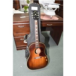 Vintage Gibson model No. J160E six string acoustic guitar with electric pick up, serial # U-9753 2 w