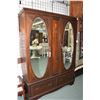 Image 1 : Antique Sheraton, two door, two drawer wardrobe with inlaid panels and banding, two large bevelled o