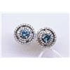 Image 1 : Ladies 14kt white gold and diamond earrings set with 0.12ct center blue diamonds and 0.25ct of accen