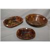 Image 1 : Selection of antique hand throw glazed pottery including 19th century Quebec redware 15" bowl, and t