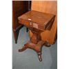 Image 1 : Antique Victorian sewing table with center pedestal, needs a little tlc