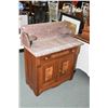 Image 1 : Antique marble top wash stand with two doors and single drawer