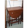 Image 2 : Semi contemporary mahogany drop leaf table with turned supports