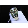 Image 2 : Ladies 18kt yellow gold,emerald and diamond ring. Set with 1.23ct brilliant white center diamond and