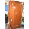 Image 1 : Two vintage wooden interior doors with jams, both with knobs, lock sets and hinges, each are 30" X 7