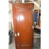 Image 1 : Three vintage interior wooden doors including two with knobs and lock sets, all with hinges, 24" X 7