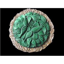 Early 1900's Art Nouveau Malachite Brooch