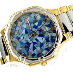 Amazing 200cts Mosaic Opal Mother of Pearl Inlaid Watch