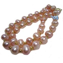 Aaa 8-9mm South Sea Natural Pink Pearl Necklace