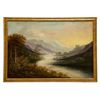 Image 2 : Framed Oil On Board Painting, Mountain Landscape
