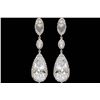 Image 1 : 18k White Gold Plated Cubic Zirconia Cz Drop Dangle Earrings