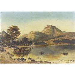 c1885 Scottish Landscape Loch Lomond Oil Painting