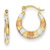 Image 1 : Tri-Color 14K Gold Hoop Earrings
