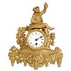 Image 1 : 19thc Gold Gilt French Hunting Scene Mantel Clock