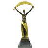 Image 2 : Signed~Chiparus~ Gold Patina Gilt Shawl Dancer Bronze Sculpture Marble
