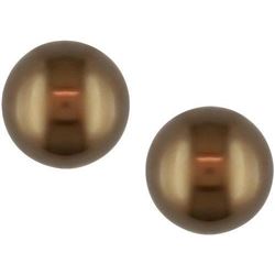 Brown Tahitian Pearl 14kt Gold Stud Earrings