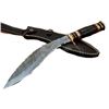 Image 2 : Hand-Made Custom Damascus Steel Kukari Bull Horn Hunting Knife