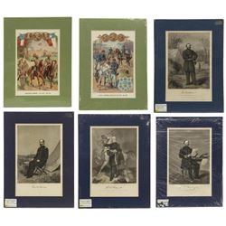 (6) Civil War Engravings, Lithos, Generals