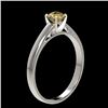 Image 4 : 0.54 CTW Certified Intense Yellow SI Diamond Solitaire Engagement Ring 10K White Gold - REF-63W8F - 