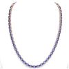 Image 4 : 56 CTW Tanzanite Eternity Designer Inspired Tennis Necklace 14K Rose Gold - REF-631W3F - 23410