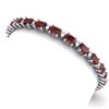 Image 5 : 15 CTW Garnet & VS/SI Diamond Eternity Bracelet 10K White Gold - REF-74M2H - 21451