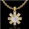Image 1 : 1.33 CTW VS/SI Diamond Solitaire Art Deco Necklace 18K Yellow Gold - REF-220W9F - 37069