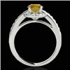 Image 2 : 1.5 CTW Certified Si/I Fancy Intense Yellow Diamond Solitaire Halo Ring 10K White Gold - REF-180X2T 