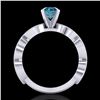Image 4 : 1.01 CTW Fancy Intense Blue Diamond Solitaire Art Deco Ring 18K White Gold - REF-143Y6K - 38272