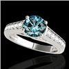 Image 1 : 1.5 CTW Si Certified Fancy Blue Diamond Solitaire Ring 10K White Gold - REF-169K3W - 34903