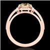 Image 4 : 1 CTW Intense Fancy Yellow Diamond Engagement Art Deco Ring 18K Rose Gold - REF-200F2N - 37449