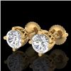 Image 1 : 1.5 CTW VS/SI Diamond Solitaire Art Deco Stud Earrings 18K Yellow Gold - REF-318A2X - 37231