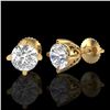 Image 2 : 1.5 CTW VS/SI Diamond Solitaire Art Deco Stud Earrings 18K Yellow Gold - REF-318A2X - 37231