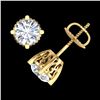 Image 4 : 1.5 CTW VS/SI Diamond Solitaire Art Deco Stud Earrings 18K Yellow Gold - REF-318A2X - 37231