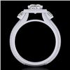 Image 1 : 2.5 CTW Princess VS/SI Diamond Micro Pave 3 Stone Ring 18K White Gold - REF-527K3W - 37196